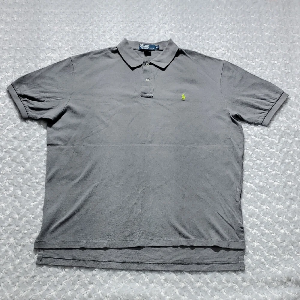 Ralph Lauren Gray Polo Shirt with Green Logo Mens XL